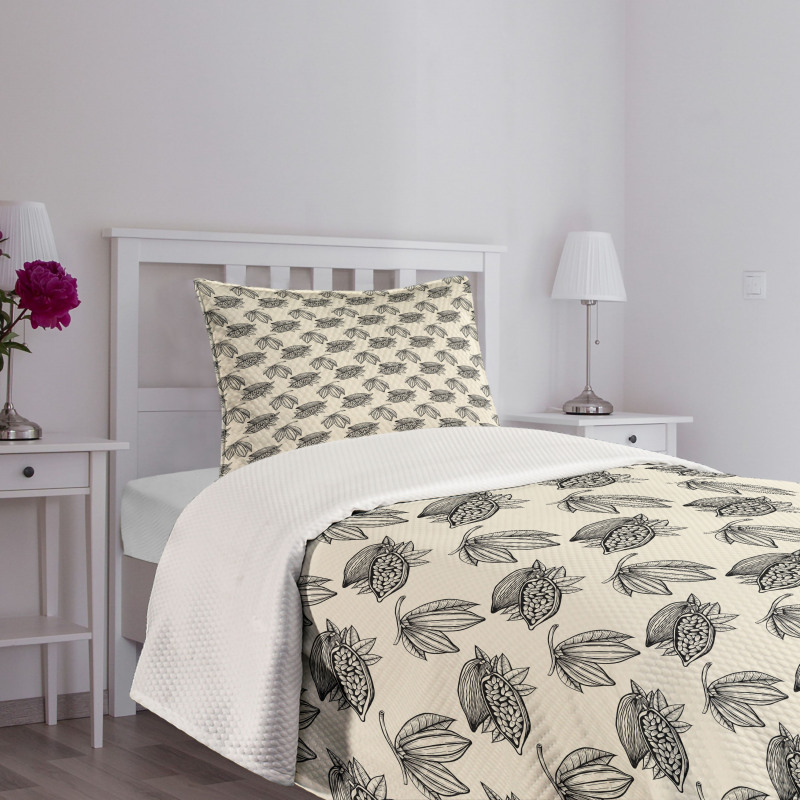 Raw Organic Cocoa Beans Bedspread Set