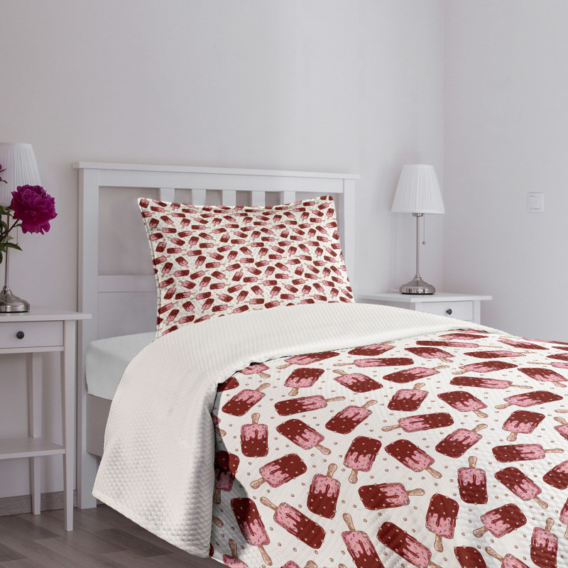 Strawberry Popsicles Art Bedspread Set