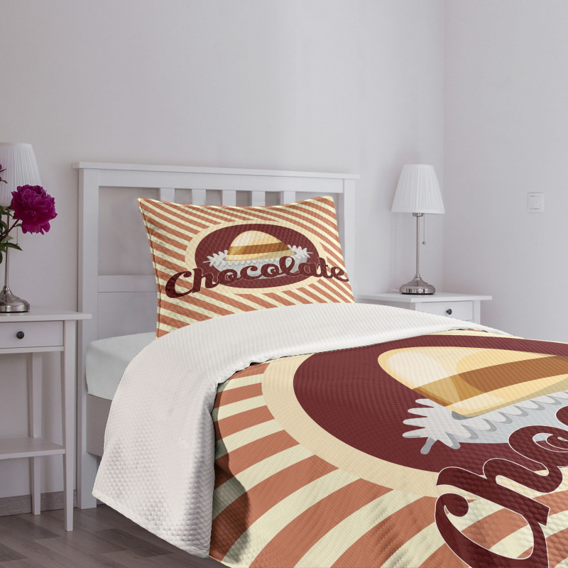 Chocolate Typography Bedspread Set