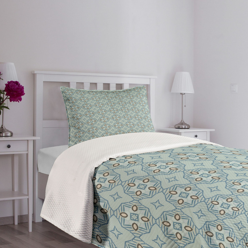 Abstract Tile Lattice Mosaic Bedspread Set