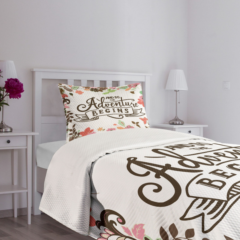 Flourishing Flower Silhouette Bedspread Set