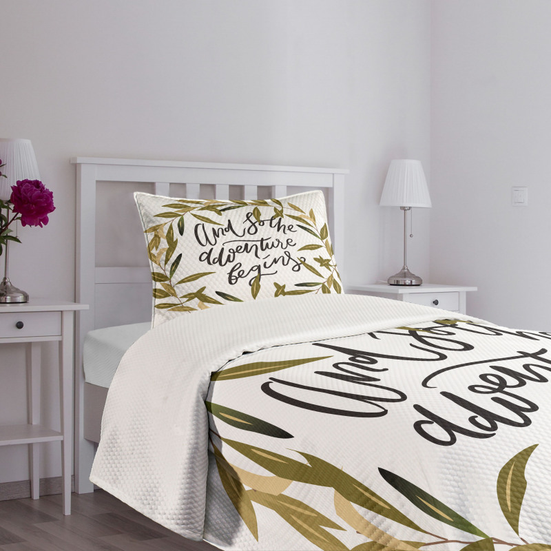 Wreath Frame Foliage Leaves Bedspread Set