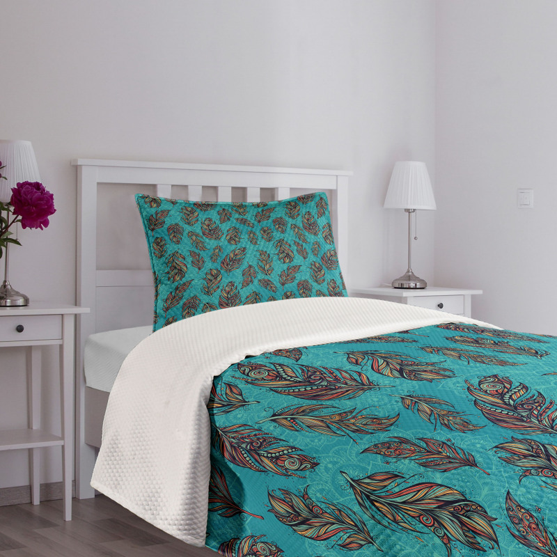 Damask Stencil Bedspread Set