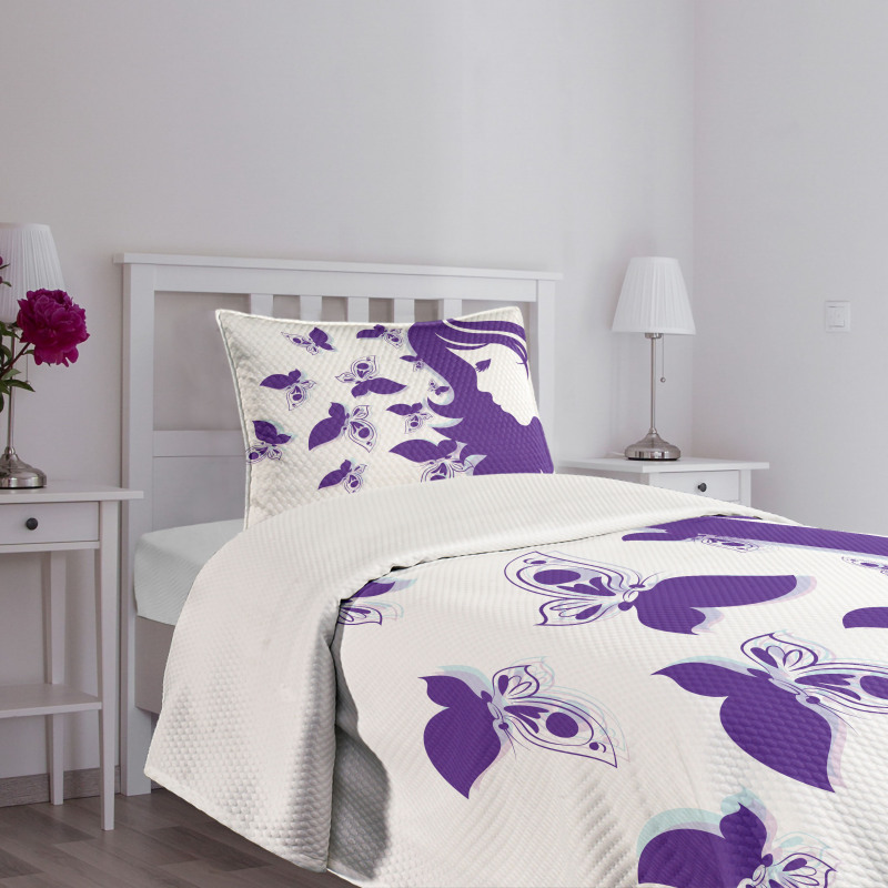 Butterflies and a Lady Bedspread Set