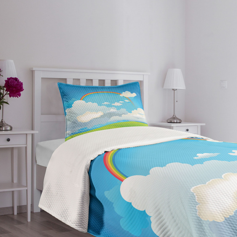 Rainbow and Lonely Tree Hills Bedspread Set
