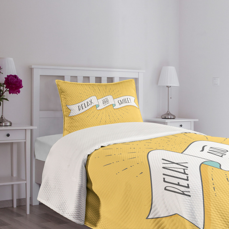 Motivational Relax and Smile Bedspread Set