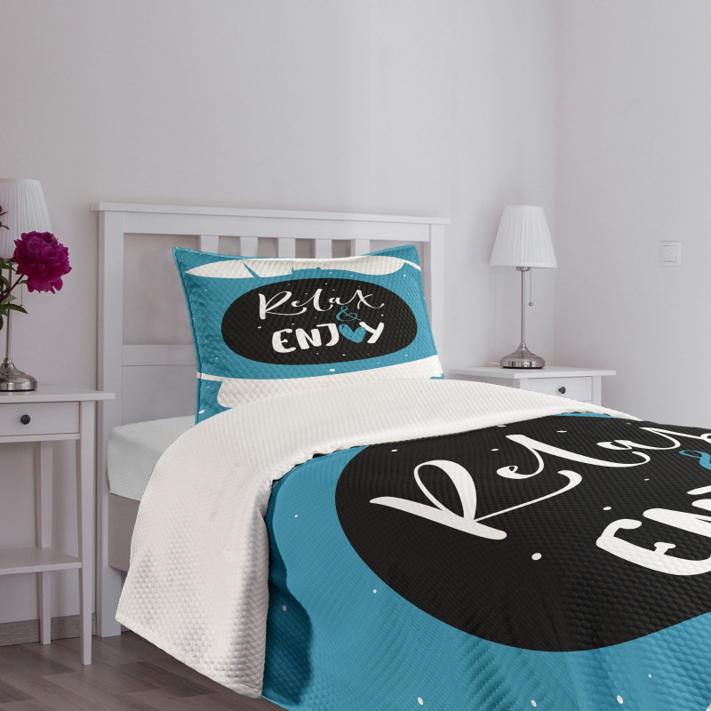 Cartoon Art Relax and Enjoy Bedspread Set