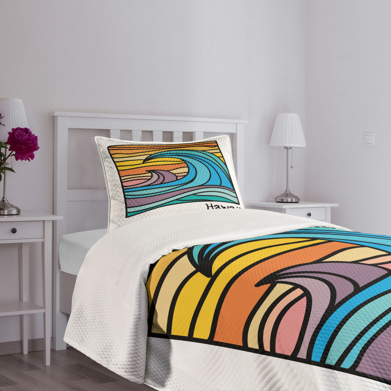 Abstract Ocean Waves Art Bedspread Set