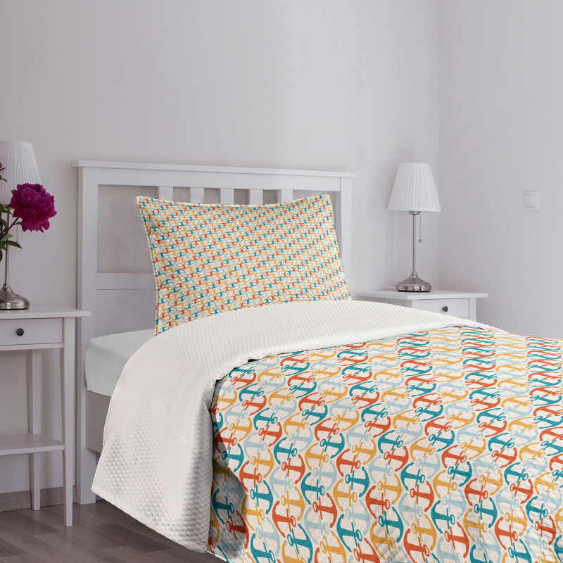 Nautical Colorful and Retro Bedspread Set