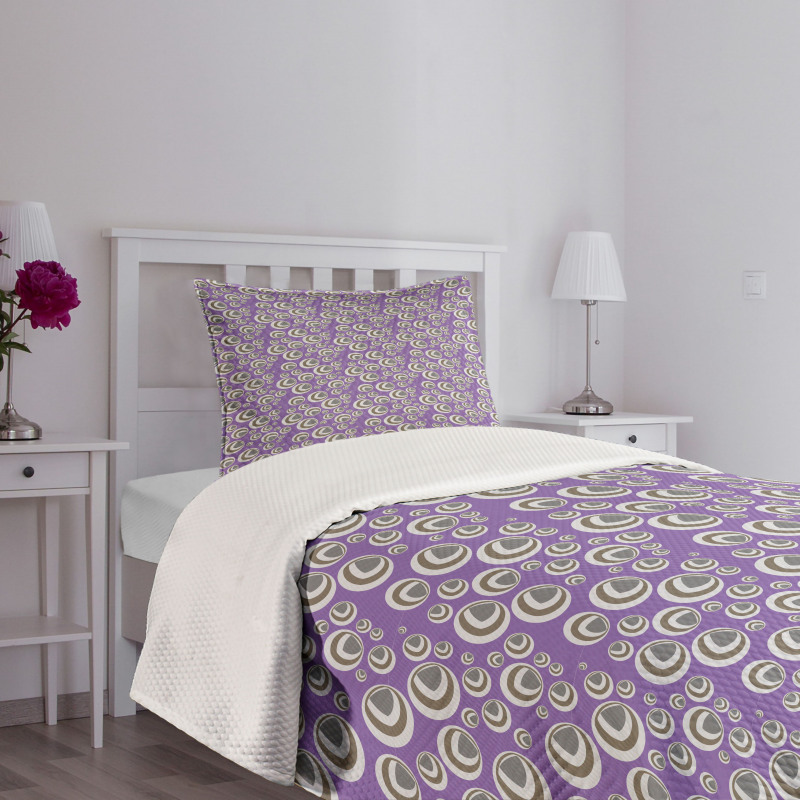 Retro Geometric Circles Bedspread Set