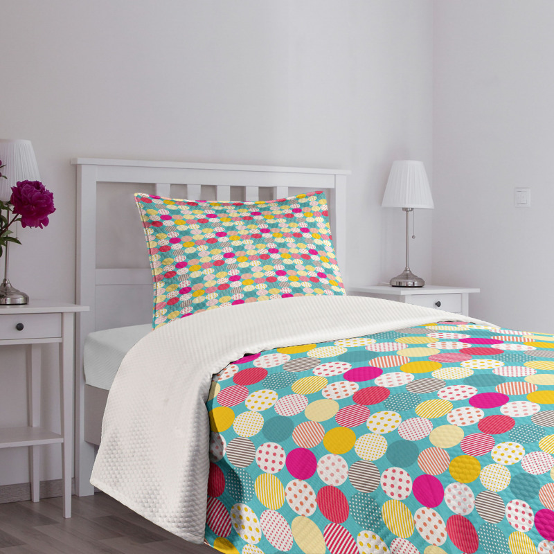 Polka Dots with Stripes Bedspread Set