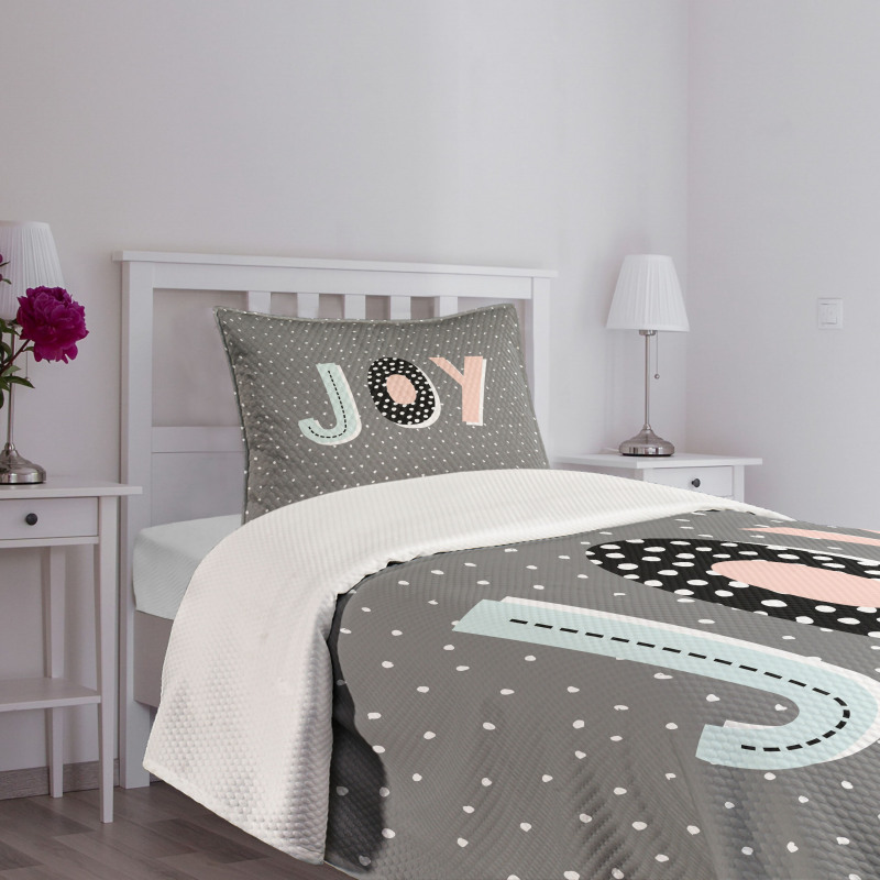 Cartoon Illustrated Message Bedspread Set