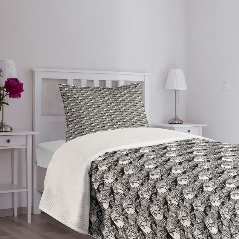 Black and White Anemonefish Bedspread Set