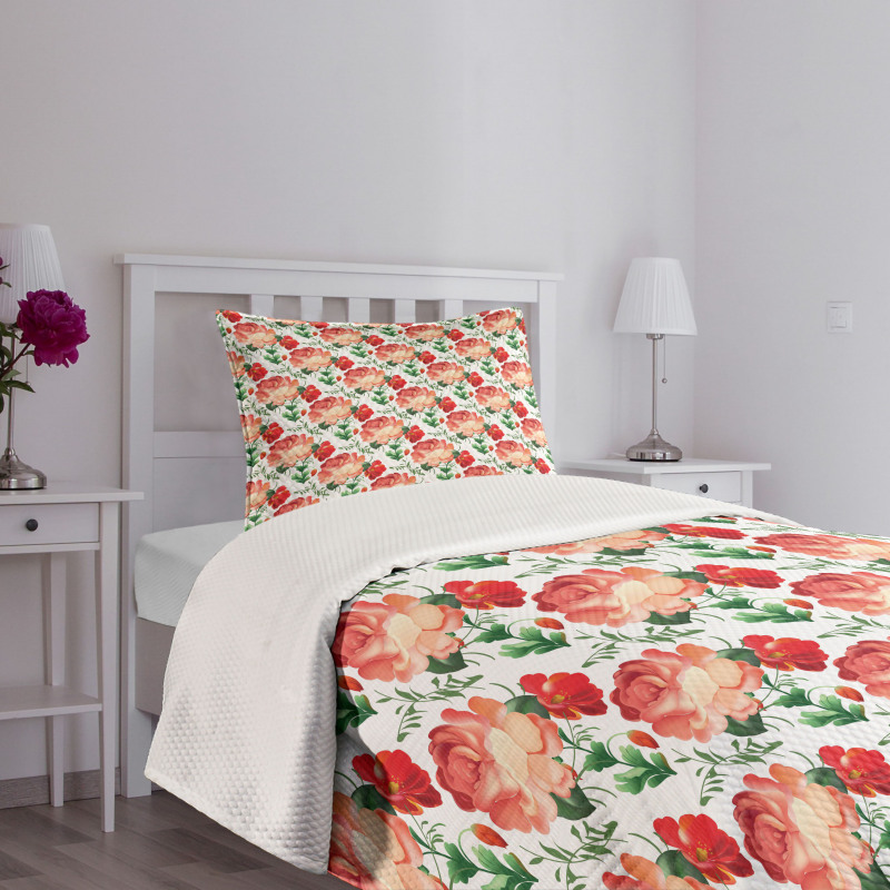 Traditional Russian Roses Bedspread Set