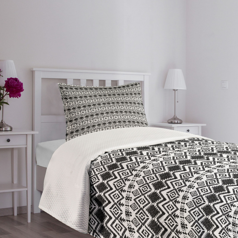 Mexican Aztec Sketched Bedspread Set