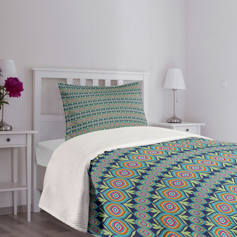 Abstract Colorful Shapes Bedspread Set