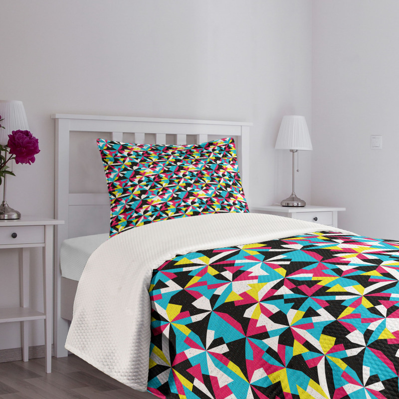 Sixties Style Inspired Motifs Bedspread Set