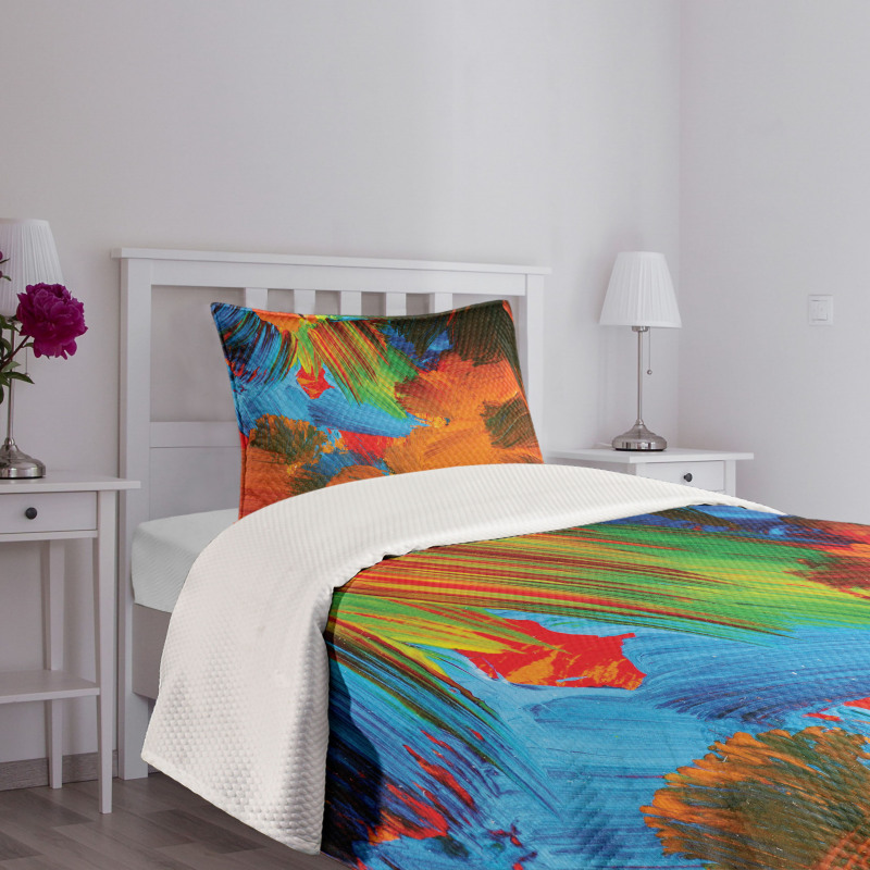 Watercolor Brush Strokes Bedspread Set