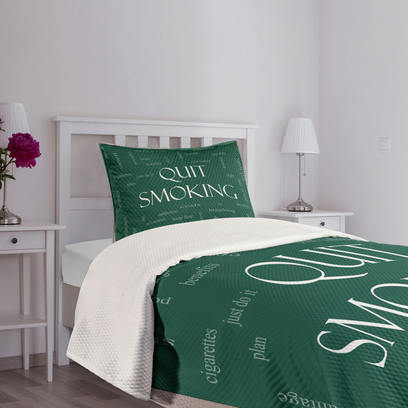 Smoking Message Blackboard Bedspread Set