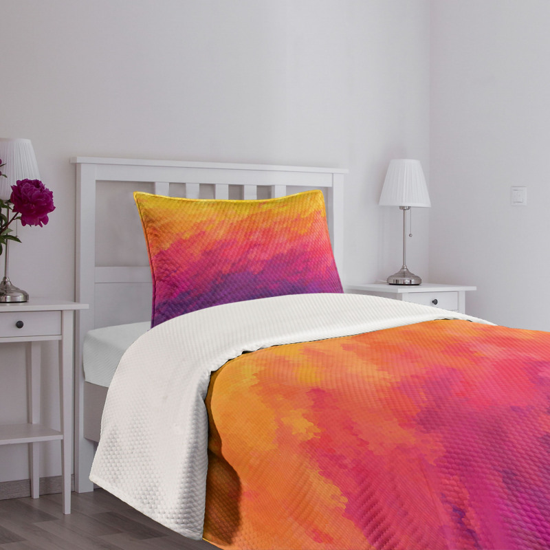 Watercolor Style Ombre Bedspread Set