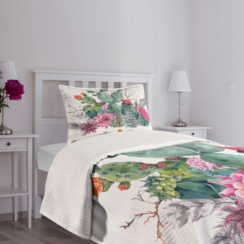 Bouquet in Boho Style Arrow Bedspread Set