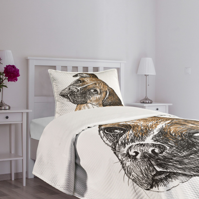 Sketchy Furry Puppy Pet Bedspread Set