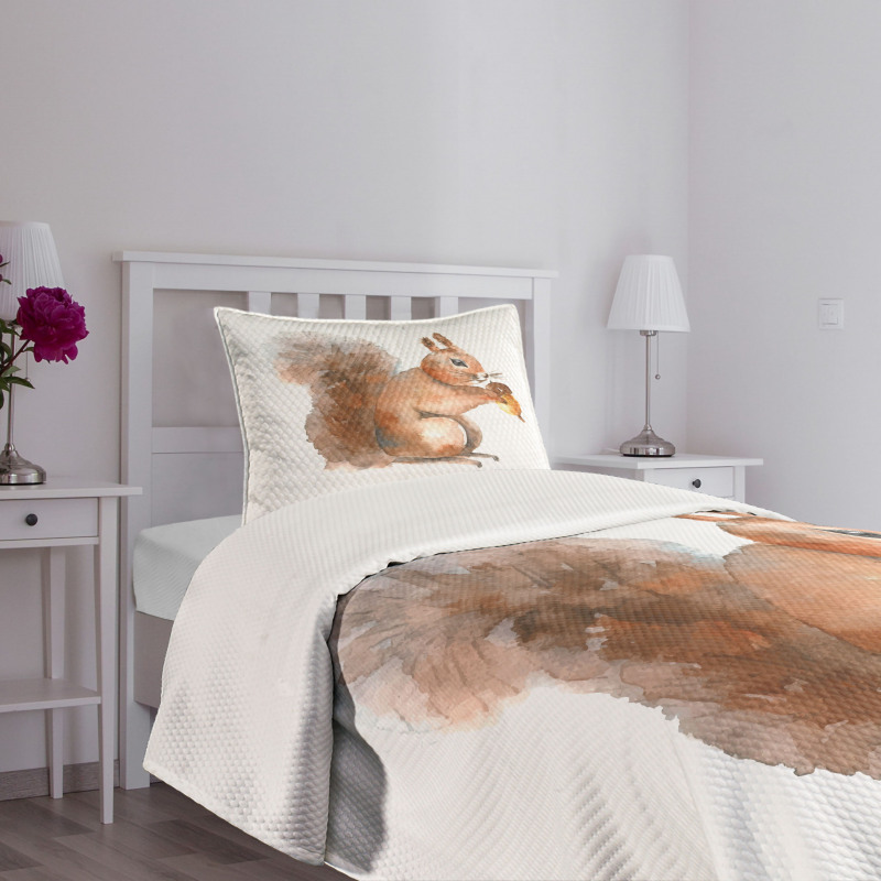 Watercolor Rodent Animal Bedspread Set