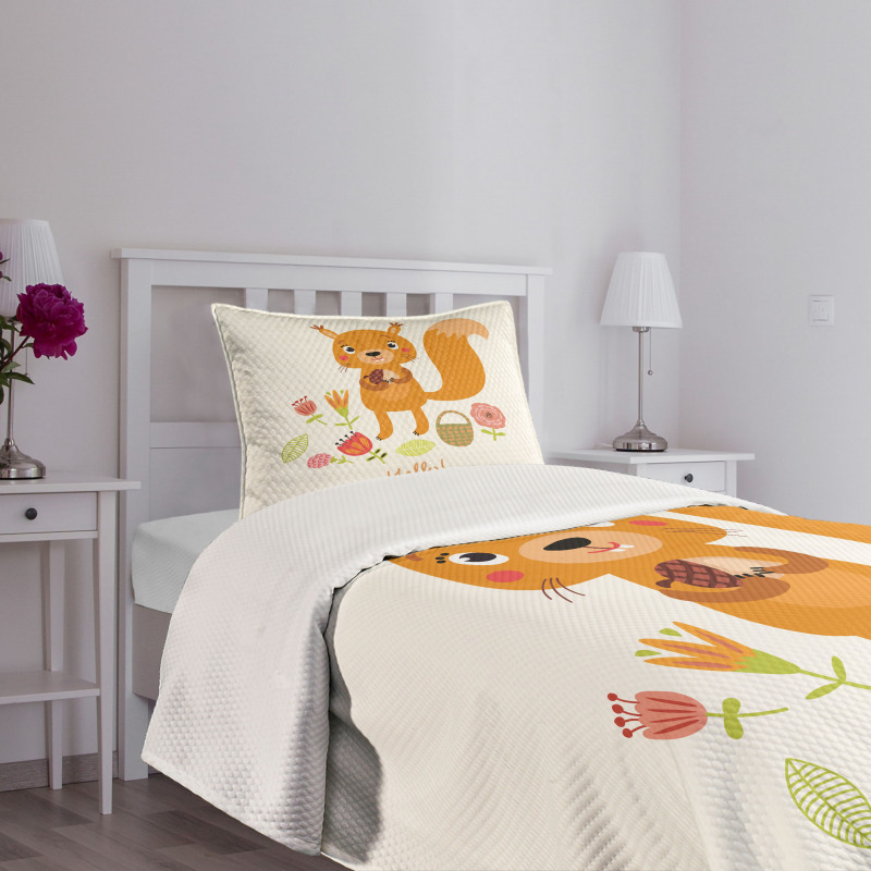 Funny Animal Saying Hello Bedspread Set