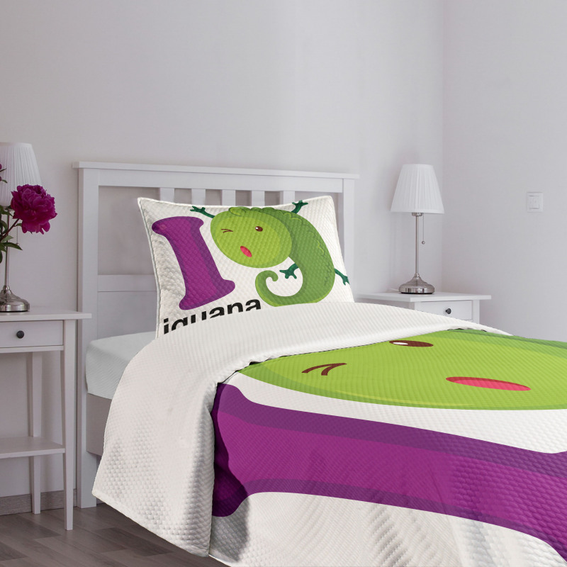 Capital Letter with Cartoon Bedspread Set