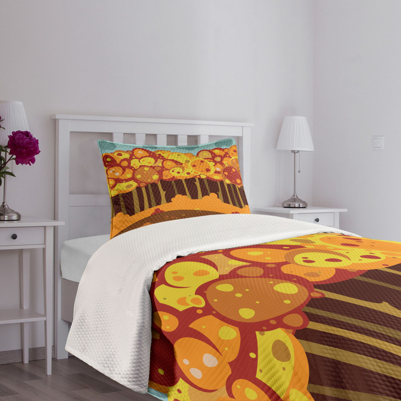 Forest in Autumn Cartoon Bedspread Set