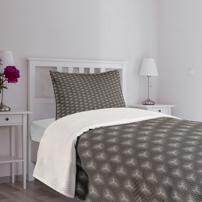 Triangles Striped Hexagons Bedspread Set