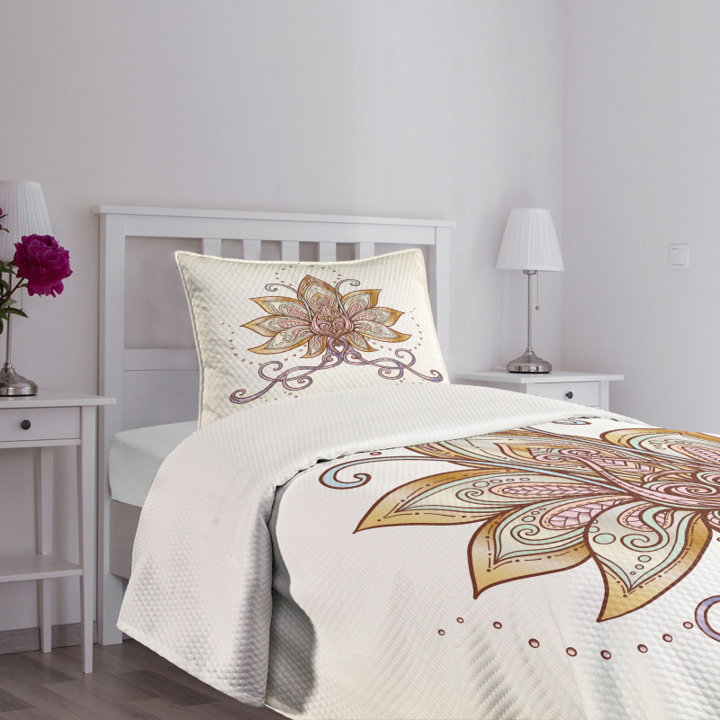 Flowers Motif Bedspread Set