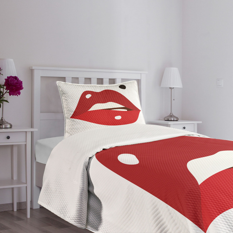 Minimalistic of Upper Lip Mole Bedspread Set