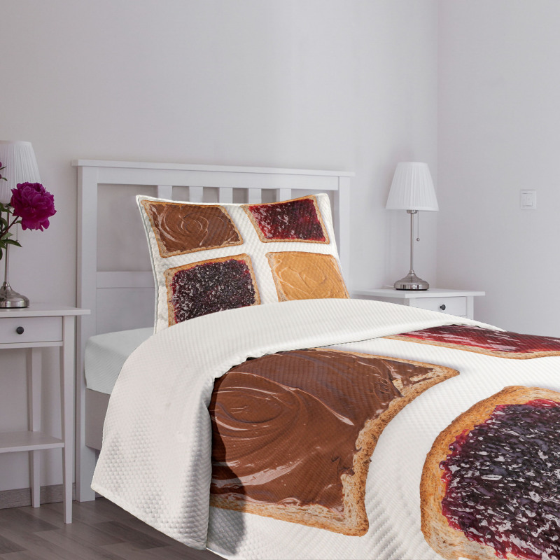 Breafast Toast Design Bedspread Set