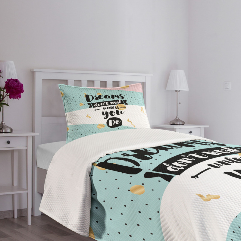 Words Abstract Hipster Retro Bedspread Set