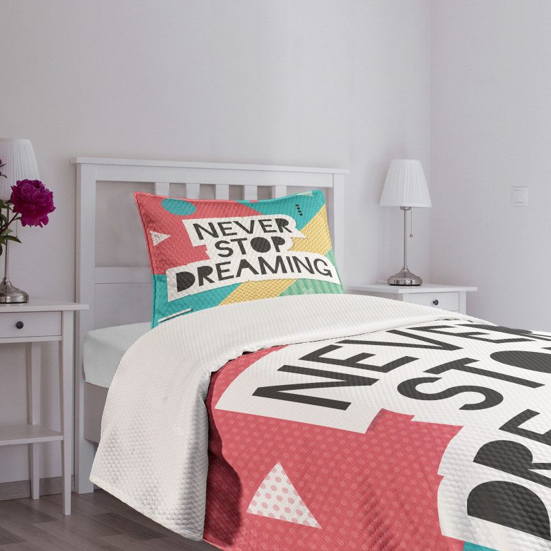 Popular Words Funky Hipster Bedspread Set