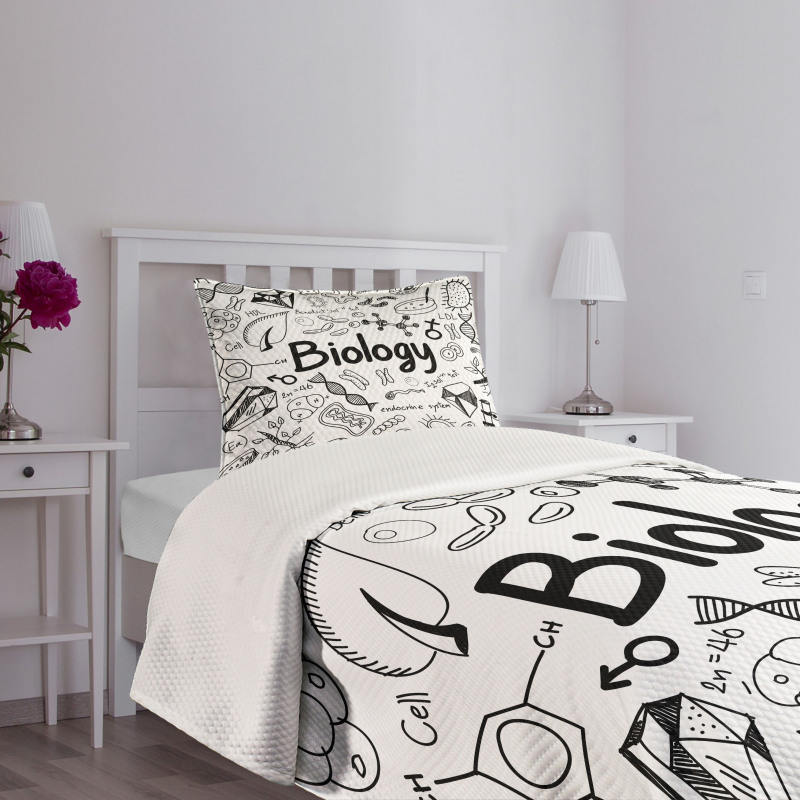 Hand-writing School Lab Bedspread Set