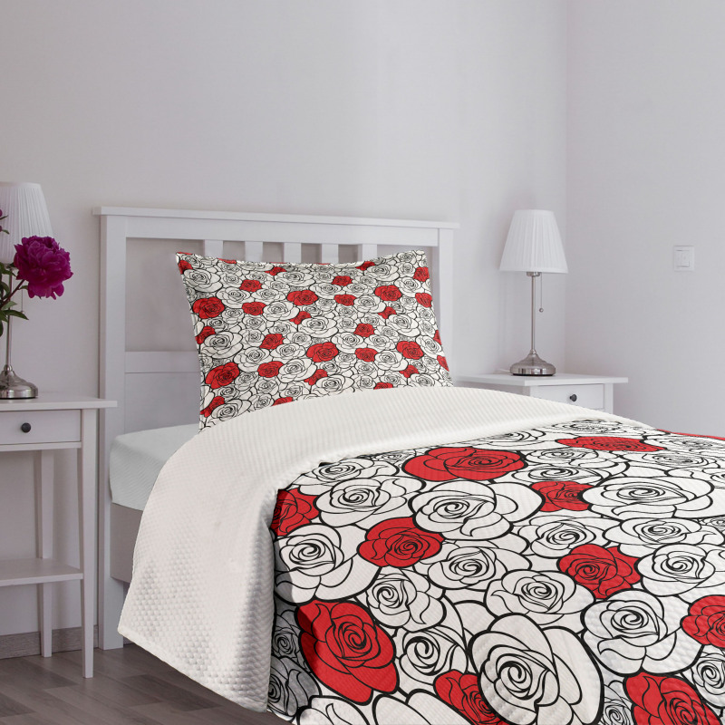 Roses Love Blossom Bedspread Set
