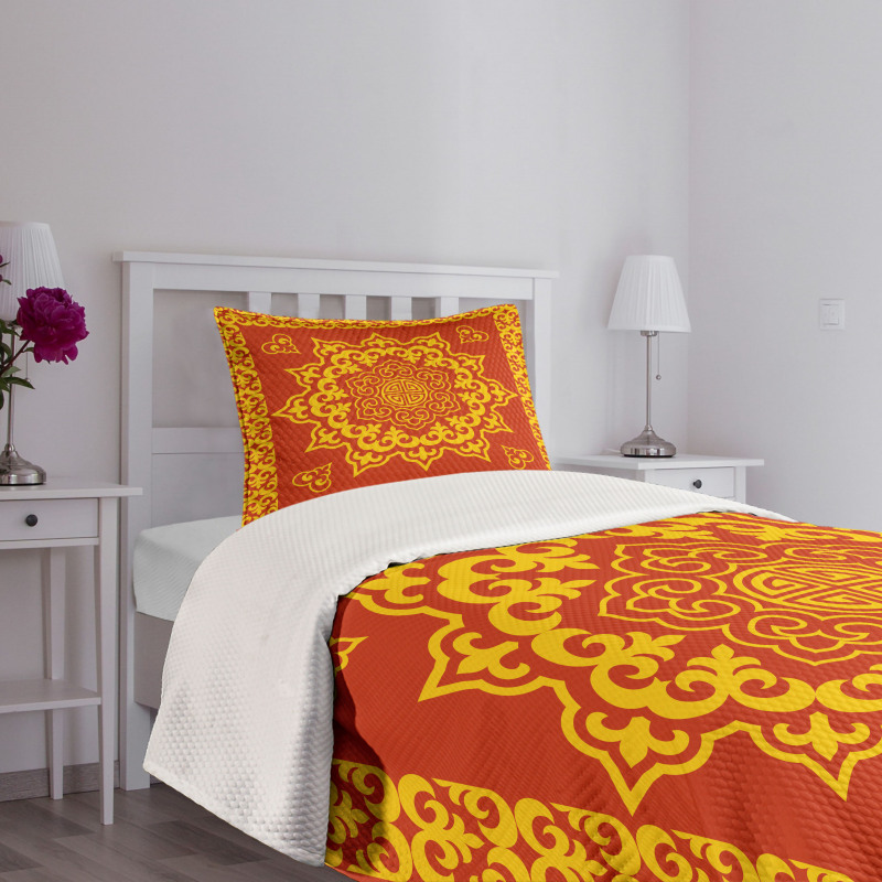 Oriental Round and Square Bedspread Set