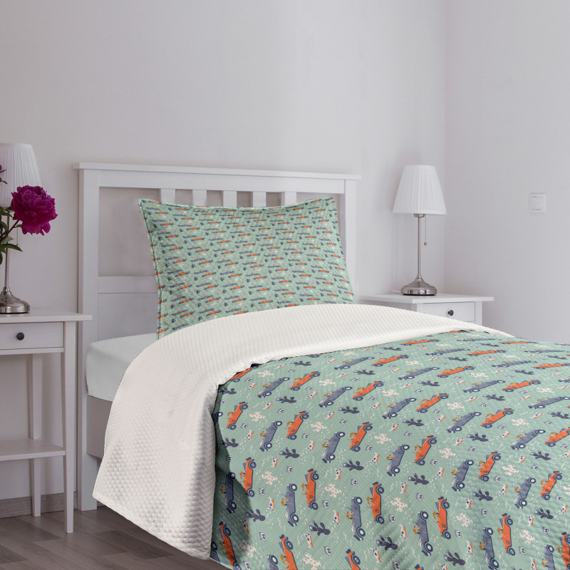 Creative Theme with Dogs Bedspread Set