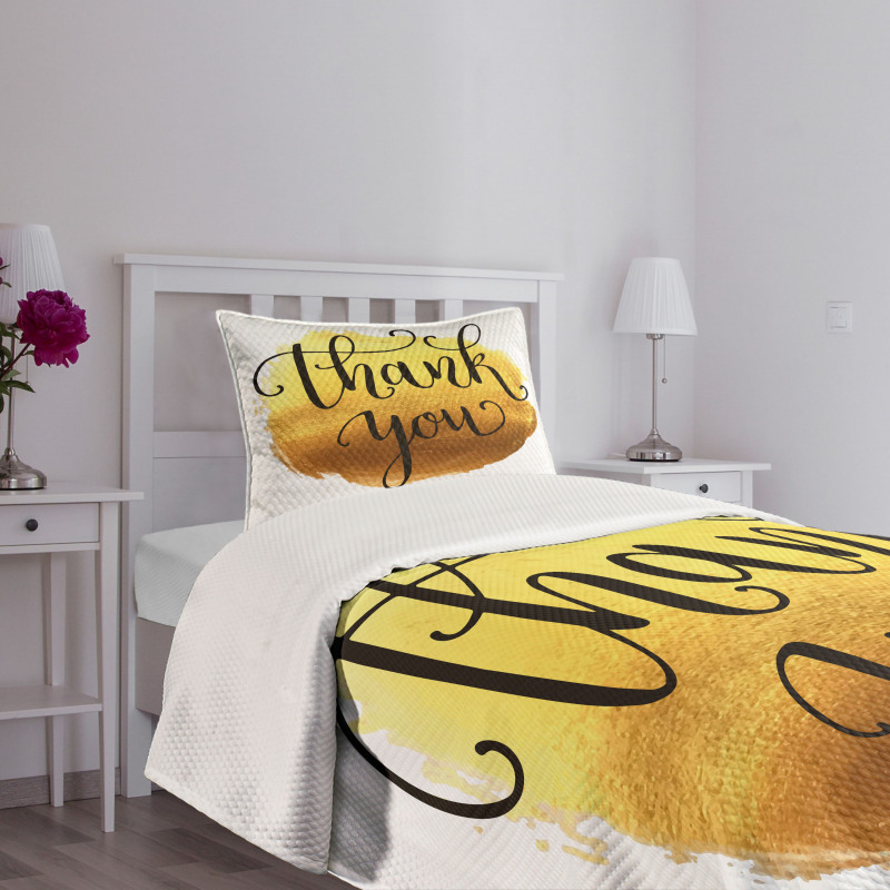 Golden Yellow Round Paint Bedspread Set