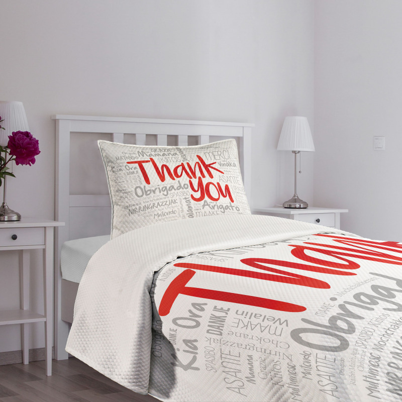 Appreciation Merci Danke Bedspread Set