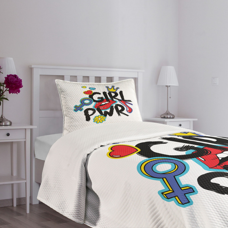 Girl Power with a Crown Bedspread Set