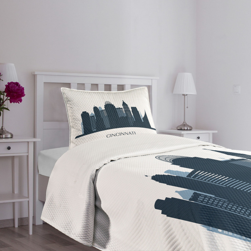 Silhouette of Structures Bedspread Set