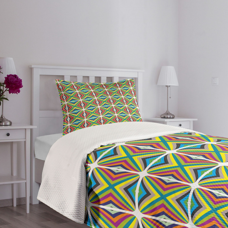 Contemporary Vivid Fractal Bedspread Set