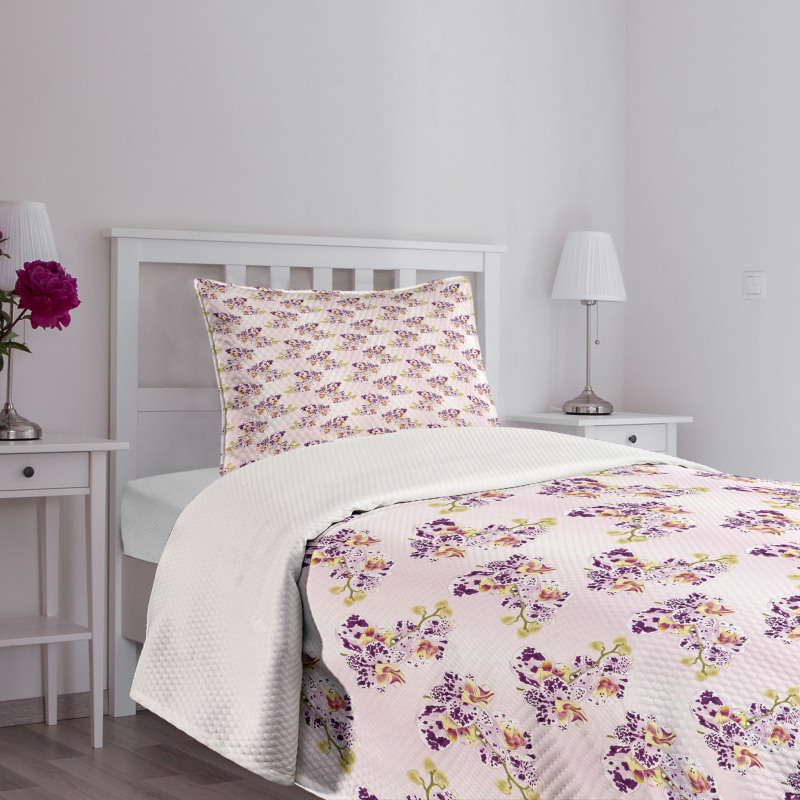 Oriental Flowers Ombre Bedspread Set