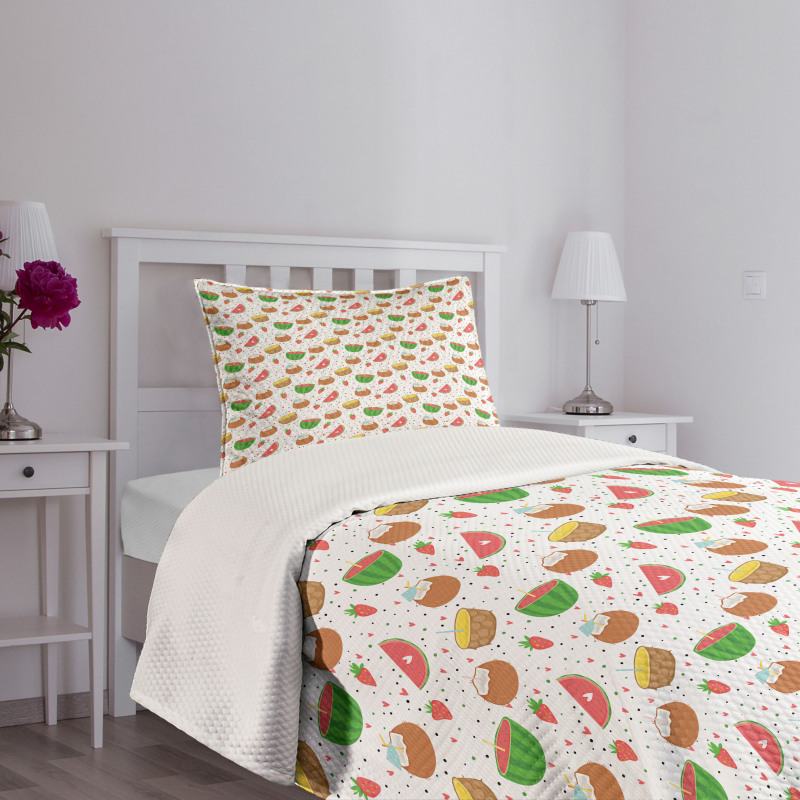 Seasonal Colorful Design Bedspread Set