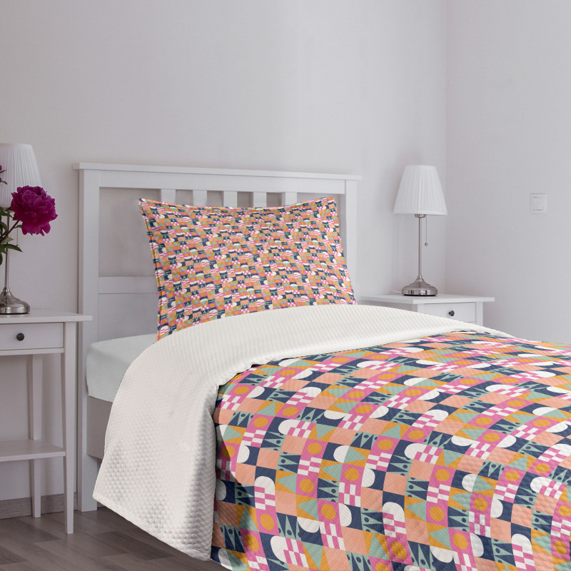 Hipster Geometrical Retro Bedspread Set