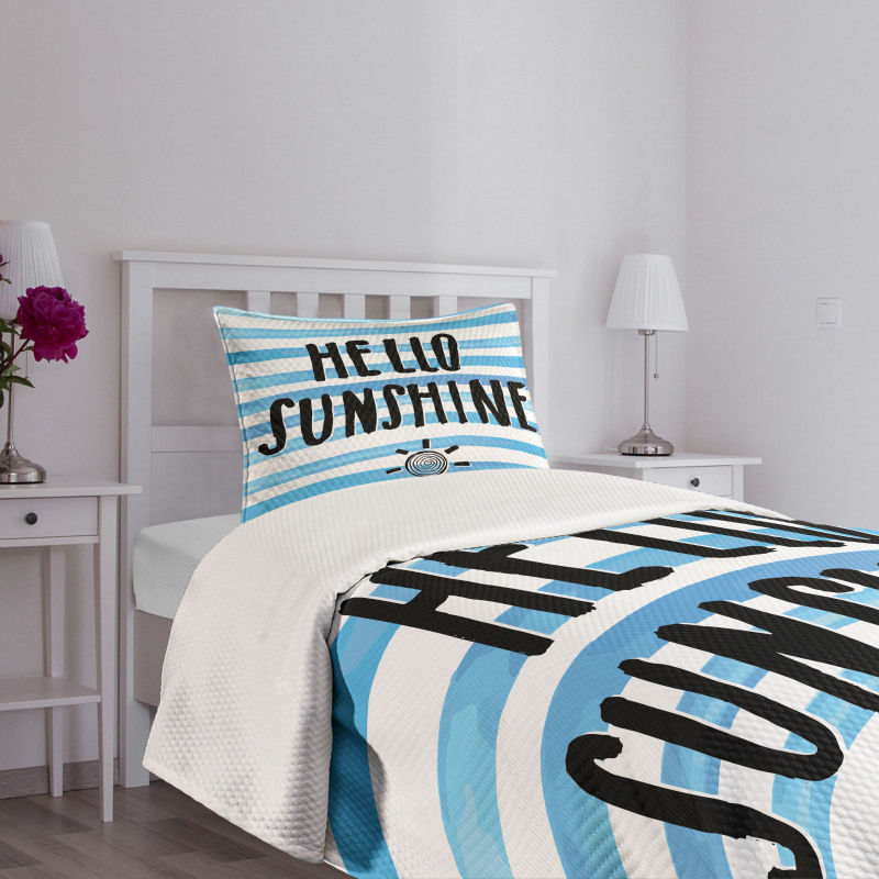 Typographic Stripes Bedspread Set