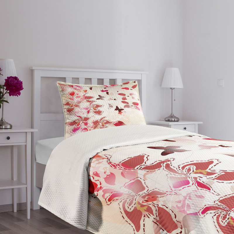 Orchids Butterflies Tropic Bedspread Set